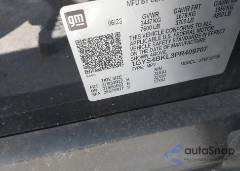 2023 Cadillac Escalade 4Wd Premium Luxury из США, поврежденный, VIN 1GYS4BKL3PR409707